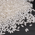 Oval ABS faux pearl beads in warm white for DIY handmade jewelry and bracelets - Oval (Style 05) / 3x6mm (100 Pieces/Pack) / Beige