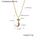 Collier doré avec pendentif lettre J serti de zircons colorés et chaîne fine - Lettre J (RP008-J)