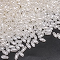 Creamy white oval ABS pearl beads with smooth finish and pre-drilled holes for DIY jewelry - Oval (Style 07)