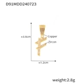 Ciondolo chic lettera F placcato oro 18k con micro-pavé di zirconi, base in rame - Lettera F