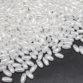 White oval rice-shaped ABS faux pearls with glossy finish for DIY jewelry making - Oval (Style 08)
