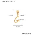 Pendaglio lettera G in rame placcato oro 18k con micro-pave di zirconi per gioielli DIY - Lettera G
