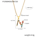 Collier doré avec pendentif lettre N en zircon coloré et chaîne en acier titane - Lettre N (RP008-N)