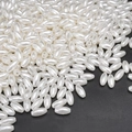 Polished white rice-shaped ABS imitation pearl beads for DIY jewelry making - Oval (Style 10)