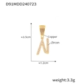 Ciondolo chic lettera N placcato oro 18k con micro zirconi e gancio grande - Lettera N