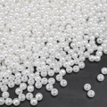 DIY white ABS imitation pearl beads with smooth finish and pre-drilled holes - Round Bead (Style 14)