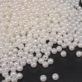 Loose white ABS imitation pearl beads with holes for DIY jewelry making and bracelets - Round Bead (Style 15)