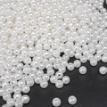 Lustrous white ABS faux pearls with pre-drilled holes for DIY jewelry making and crafts - Round Bead (Style 16)