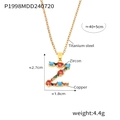 Collier doré en cuivre avec pendentif lettre Z serti de zircons colorés sur chaîne titane - Lettre Z (RP008-Z)