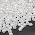 Bulk white ABS imitation pearl beads with center holes for DIY jewelry making - Round Bead (Style 18)