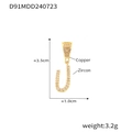 Ciondolo lettera J dorata con zirconi micro-pavé e placcatura in oro 18 carati - Lettera U