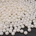 Polished cream white round ABS pearls with pre-drilled holes for DIY jewelry making - Round Bead (Style 19)