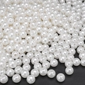 Polished white round ABS imitation pearl beads with center holes for DIY jewelry - Round Bead (Style 20)