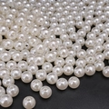 Lustrous white ABS imitation pearls with pre-drilled holes for DIY jewelry making - Round Bead (Style 21)