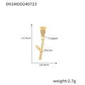 Ciondolo lettera Y in rame placcato oro 18k con zirconi micro-pave stile chic - Lettera Y