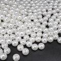 Polished white ABS imitation pearl beads with holes for DIY jewelry and bracelet making - Round Bead (Style 22)