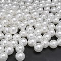 Loose white ABS imitation pearl beads with holes for DIY jewelry making and crafts - Round Bead (Style 26)