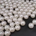 Glossy white ABS imitation round pearls with pre-drilled holes for DIY jewelry making - Round Bead (Style 27)