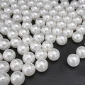 Polished white round ABS imitation pearls with pre-drilled holes for DIY jewelry - Round Bead (Style 28)