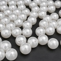Polished white round ABS imitation pearls with center holes for DIY jewelry making - Round Bead (Style 30)