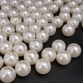 Polished ivory ABS imitation pearl beads with center holes for DIY jewelry making - Round Bead (Style 31)