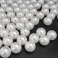 Spherical white ABS faux pearls with pre-drilled holes for DIY jewelry and crafts - Round Bead (Style 32)