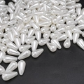 White teardrop ABS imitation pearl beads with holes for DIY jewelry and crafts - Teardrop (Style 42)