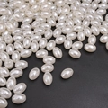 Oval white faux pearl loose beads with holes for DIY handmade jewelry crafting - Oval (Style 03)