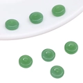 Polierte grüne Glasperlen in Donut-Form für DIY-Schmuckherstellung und Handarbeit - 8mm-Kleines Loch (10 Stück/Packung) / Dunkelgrüner Jade