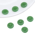 6er-Set grüne Glas-Jadehänger Ping An Kou für DIY-Schmuck und handgefertigte Ketten - 12mm-Kleines Loch (10 Stück/Packung) / Dunkelgrüner Jade