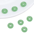 DIY-Schmuckzubehör: hellgrüne Glas-Jade-Donuts für handgemachte Halskettenherstellung - 10mm-Großes Loch (10 Stück/Packung) / Dunkelgrüner Jade