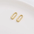 Fermoirs à ressort ovales en or 14K poli pour accessoires de création de bijoux DIY - Style 01