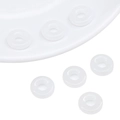 Cremeweiße Glas-Jade-Ringperlen für DIY-Handwerksschmuck und Halsketten - 12mm-Großes Loch (10 Stück/Packung) / Weißer Jade