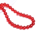 Polished translucent red agate glass round beads for DIY jewelry and bracelet making - Agate Red