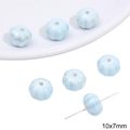 Light blue pumpkin ceramic beads 10x7mm for DIY jewelry making handmade bracelets - Pumpkin Shape / 10x7mm 2 Pieces/Pack