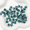 Frosted deep teal gradient cherry blossom beads for DIY handmade jewelry crafting - Gradient Dark Green (10 Pieces/Pack)