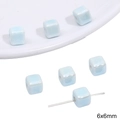 6x6mm square light blue ceramic spacer beads for DIY jewelry making and bracelet crafts - Cube Shape / 6x6mm 5 Pieces/Pack