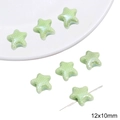 Star-shaped light green ceramic beads with white polka dots for jewelry making 12x10mm - Starfish (12x10mm)