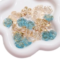 Mixed DIY acrylic beads in blue and white with gold trim for jewelry making - 12-30mm (20g/Pack, Approx. 30-35 Pcs) / Blue