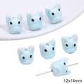 Light blue ceramic French bulldog charms, 12x14mm beads for DIY jewelry making - Dog Head Shape / 12x14mm 1 Piece