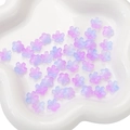 Blütenförmige Perlen mit violett blauem Farbverlauf und Glitzer für DIY Schmuckherstellung - 11mm / Verlauf Blau Violett (10 Stück/Packung)