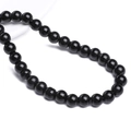 Glossy black round beads for DIY jewelry making with high mirror finish surface - 4mm / Black