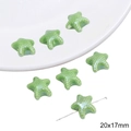 Green star shaped ceramic beads with white dots for DIY jewelry making 20x17mm - Large Starfish (20x17mm)