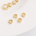 14k gold plated hollow flower spacer bead for DIY handmade jewelry bracelets - 7mm Four-Petal Flower Spacer / 1 Piece
