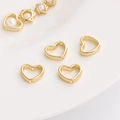 14k gold-filled hollow heart spacer bead for DIY jewelry making handmade bracelets - 12.5x11mm Heart Spacer Bead / 1 Piece