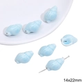 Sky blue conch shell shaped ceramic bead with spiral texture for jewelry making 14x22mm - Conch / 14x22mm 1 Piece/Pack