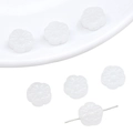 Translucent white flower glass beads with center hole for DIY jewelry making - Plum Blossom / 10 Pieces / White