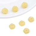 Set di 7 perline di vetro giallo traslucido a forma di fiore per gioielli fai-da-te - Forma a Zucca Piatta / 10 Pezzi/Confezione / Giallo