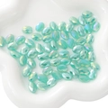 Flat oval faceted crystal glass beads in mint green AB finish for jewelry making - Green 8x11mm 10 Pcs/Pack Approx 8g