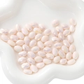 Iridescent aurora pearl white flat oval faceted beads for DIY jewelry making - Flesh Pink 8x11mm 10 Pcs/Pack Approx 8g